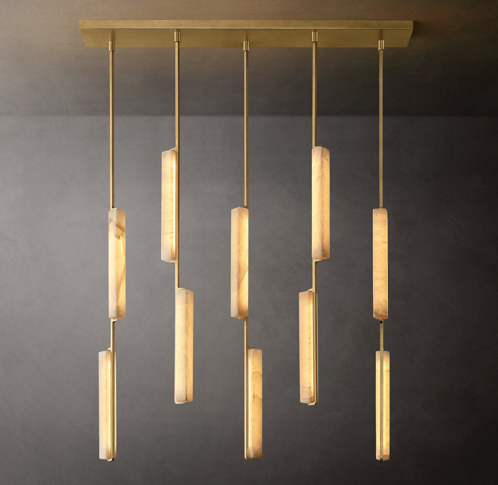 Audubon Alabaster Linear Chandelier 54"