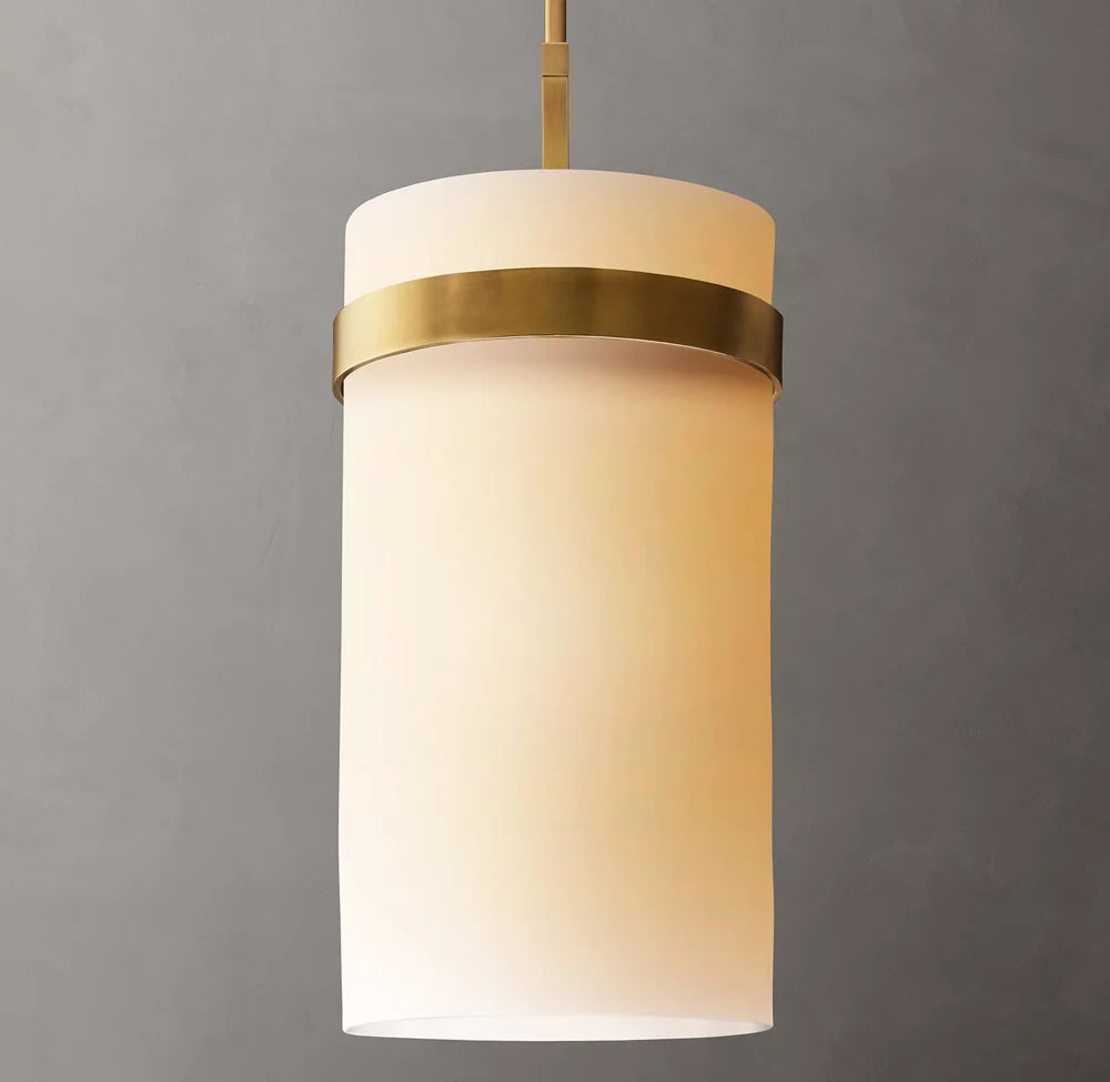 Ravelle Milk Glass Pendant 10"