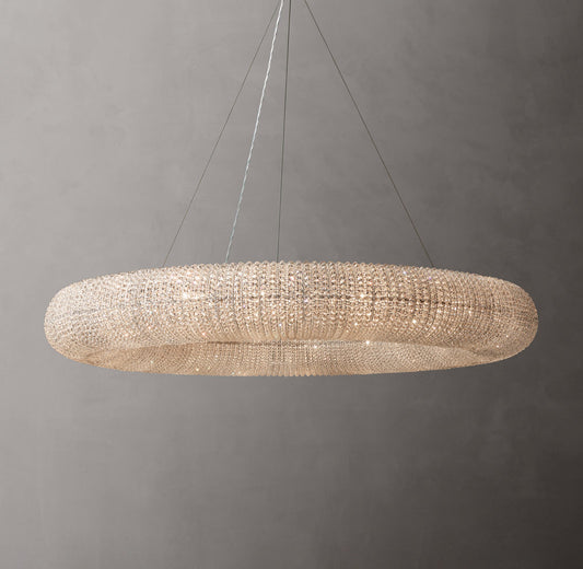 Crystal Halo Clear Round LED Chandelier 59"