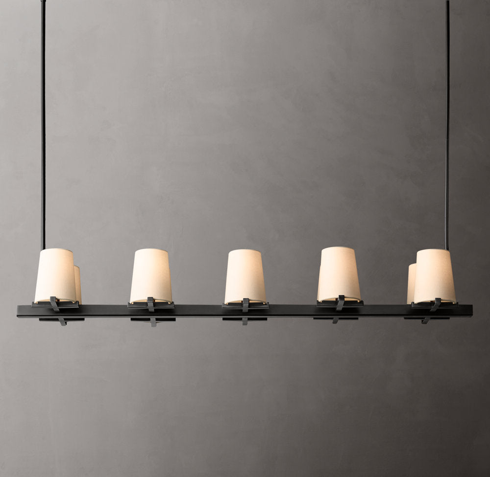 Pauillac Fabric Shade Linear Chandelier 49"