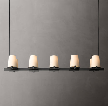 Pauillac Fabric Shade Linear Chandelier 49"