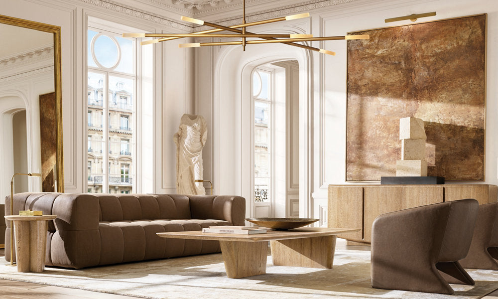 Rousseau 8-Light Mobile Etched Rod Chandelier