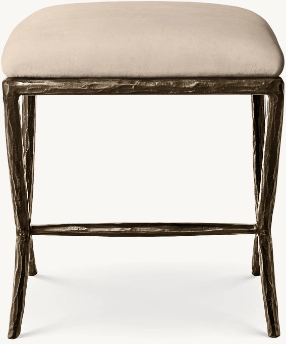 Thaddeus Leather X-Base Stool