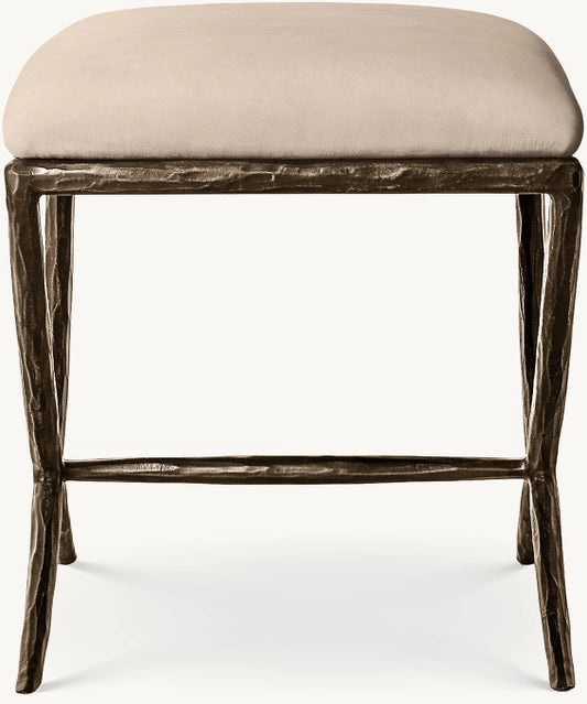 Thaddeus Leather X-Base Stool