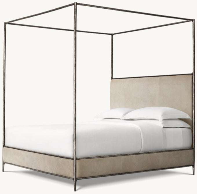 Thaddeus Leather Canopy Bed