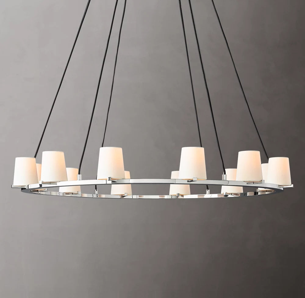 Pauillac Fabric Shade Round Chandelier 48"