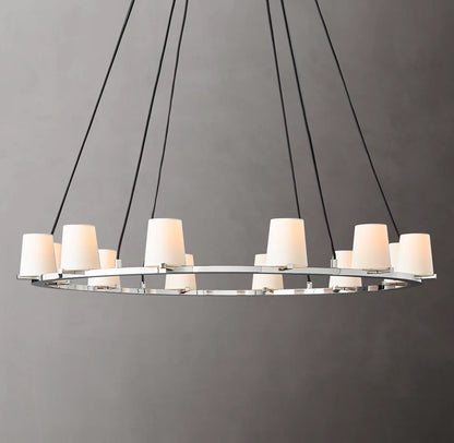 Pauillac Fabric Shade Round Chandelier 48"