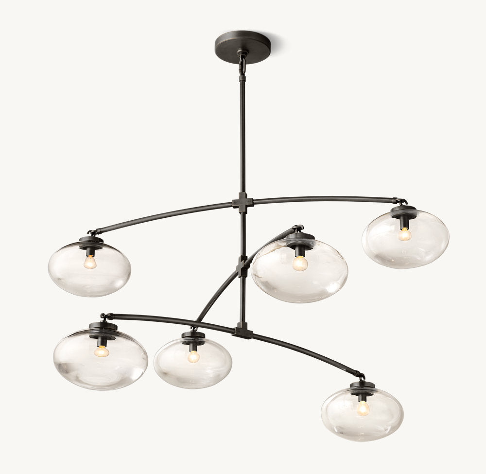 Cabrette Clear Glass Mobile Round Chandelier