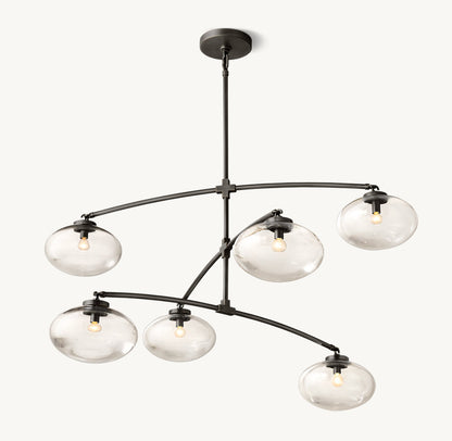 Cabrette Clear Glass Mobile Round Chandelier