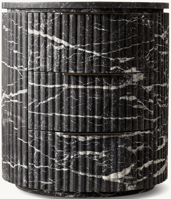 Byron Reeded Stone Closed Nightstand