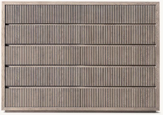 Reclaimed Oak Reeded 12-Drawer Dresser