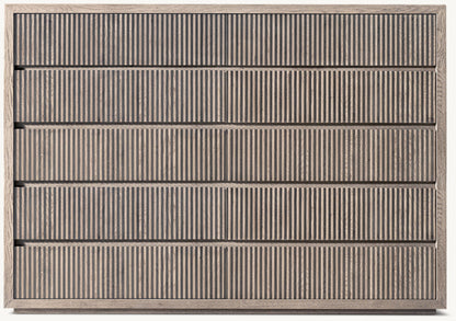 Reclaimed Oak Reeded 12-Drawer Dresser