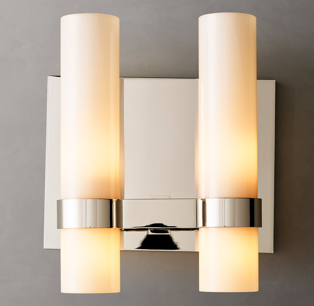 Ravelle Milk Glass Double Sconce
