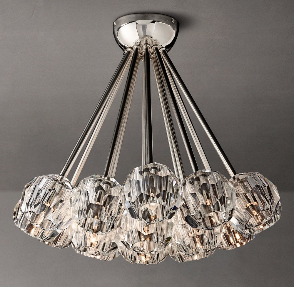 Boule De Cristal Clear Glass Flushmount 24"