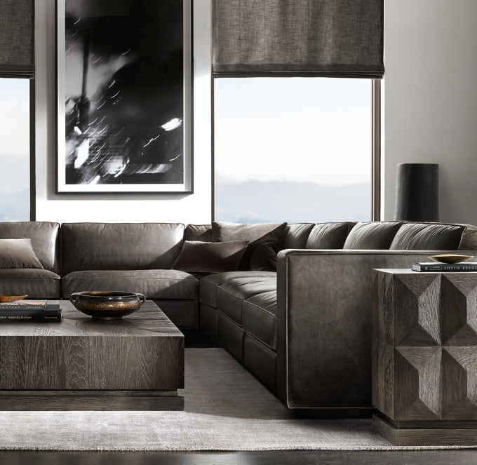 Maddox Modular Leather 3-Piece Sofa