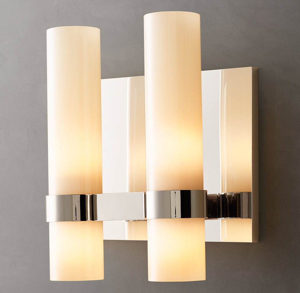 Ravelle Milk Glass Double Sconce