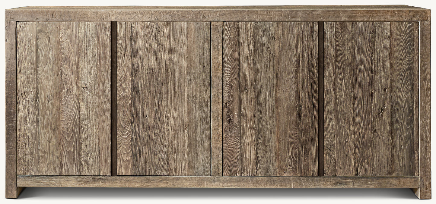 Reclaimed Rustic Oak 4-Door Sideboard