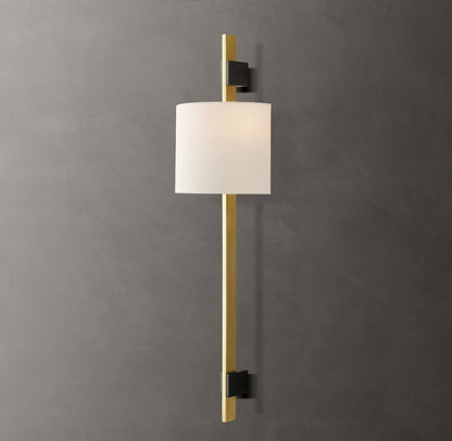 Vela Rectangular Bar Sconce - Round Shade