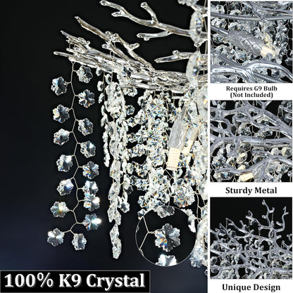 Snow Tree Branch Crystal Chandelier for All Rooms 30" 40" 55"