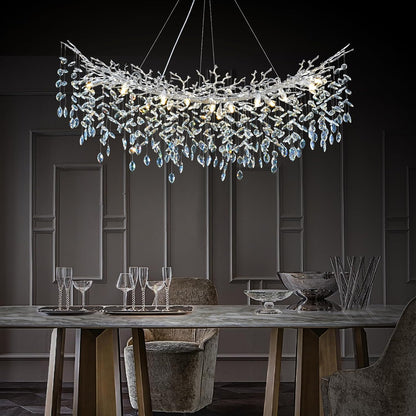 Ice Eye Modern Crystal Tree Branch Round Chandelier for All Rooms 30" 40" 48"