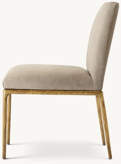 THADDEUS TRACK LEATHER DINING SIDE CHAIR