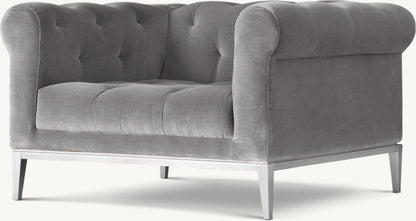 Italia Chesterfield Chair with Tufted Cushion - Metal Base