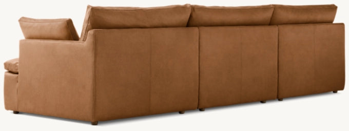 Cloud Modular Track Arm Leather 3-Piece Sofa