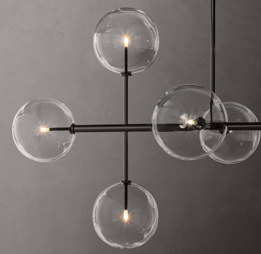 Glass Globe Mobile Linear Chandelier