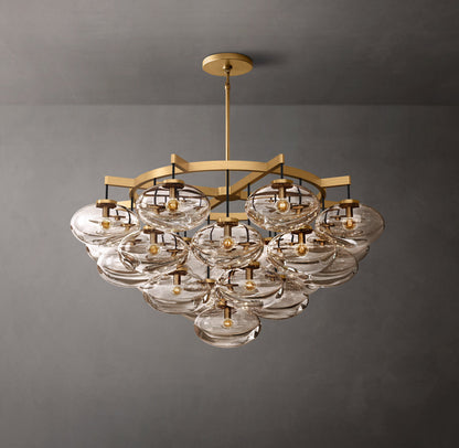 Cabrette Clear Glass Round Chandelier 48"
