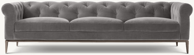 Italia Chesterfield 3-Cushion Sofa - Metal Base
