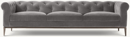 Italia Chesterfield 3-Cushion Sofa - Metal Base