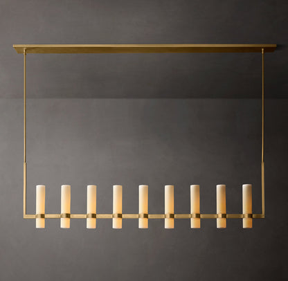 Ravelle Linear Milk Glass Chandelier 71"