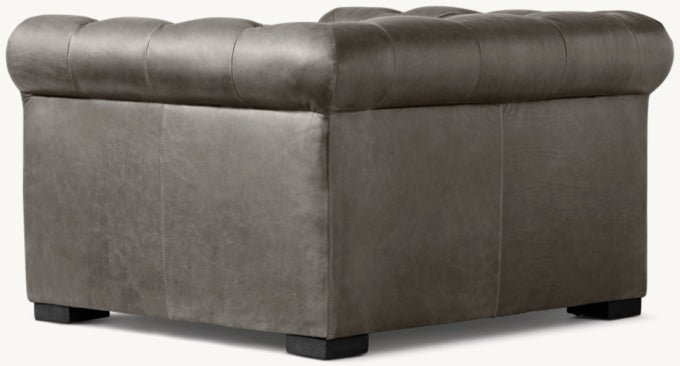 Modena Chesterfield Leather Chair With Tufted Cushion