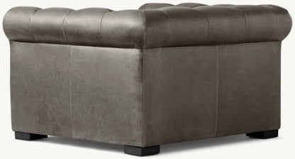 Modena Chesterfield Leather Chair With Tufted Cushion