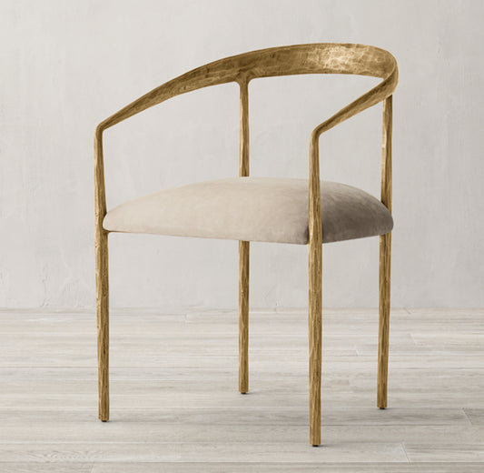 Thaddeus Curved Leather Dining Armchair