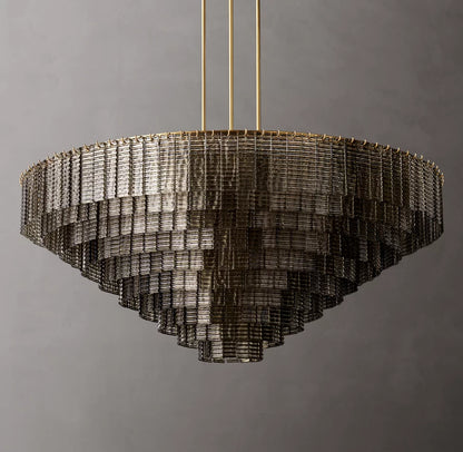 Sirene Smoke Glass Round Chandelier 65"