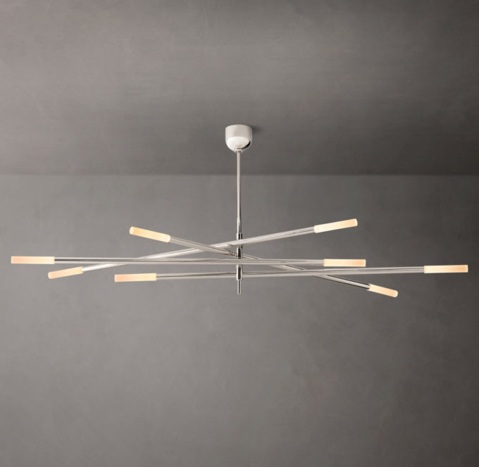 Rousseau 8-Light Mobile Etched Rod Chandelier
