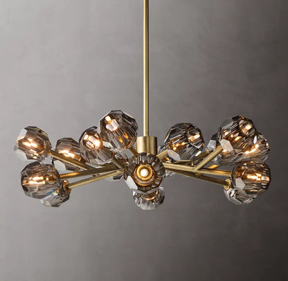 Boule De Cristal Smoke Glass Round Chandelier 36"