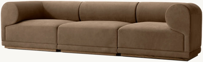 Bond Modular Leather 3-Piece Sofa