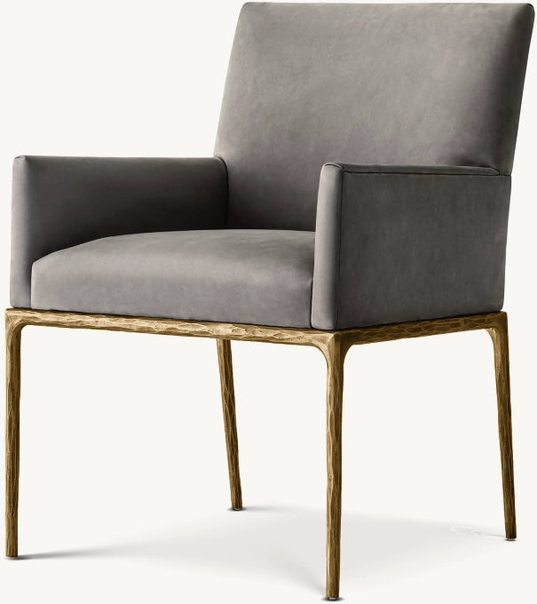 Thaddeus Track Leather Dining Armchair