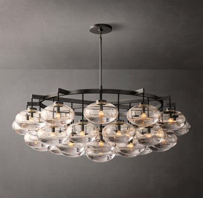 Cabrette Clear Glass Round Chandelier 60"