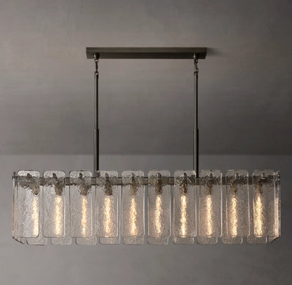 Calamette Glass Rectangular Chandelier 60"