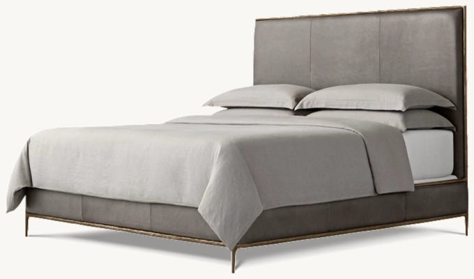 Thaddeus Leather Panel Bed