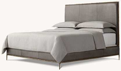 Thaddeus Leather Panel Bed