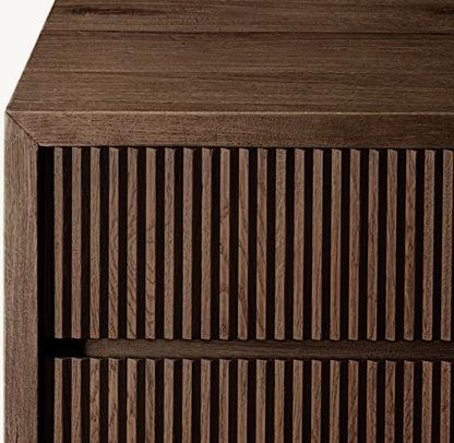 Reclaimed Oak Reeded 12-Drawer Dresser