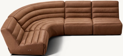 Chelsea Recliner Modular Leather 4-piece Armless L-Sectional