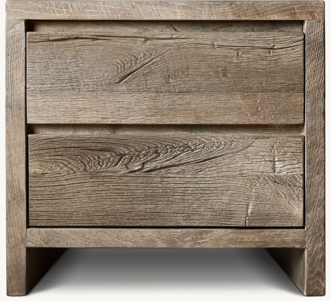 Reclaimed Rustic Oak Closed Nightstand