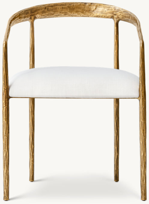 Thaddeus Curved Fabric Dining Armchair