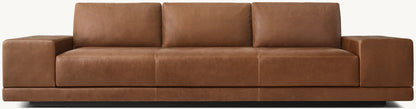 Cortona Leather Full Cushion Back Wide-Arm Sofa