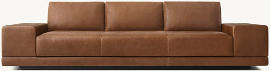 Cortona Leather Full Cushion Back Wide-Arm Sofa